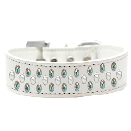 UNCONDITIONAL LOVE Sprinkles Pearl & AB Crystals Dog CollarWhite Size 12 UN847386
